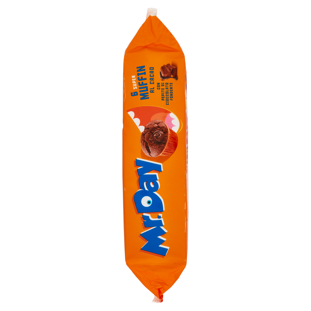 Mr.Day 6 Super Muffin al Cacao con Ripieno di Crema al Cioccolato 6 x 50 g
