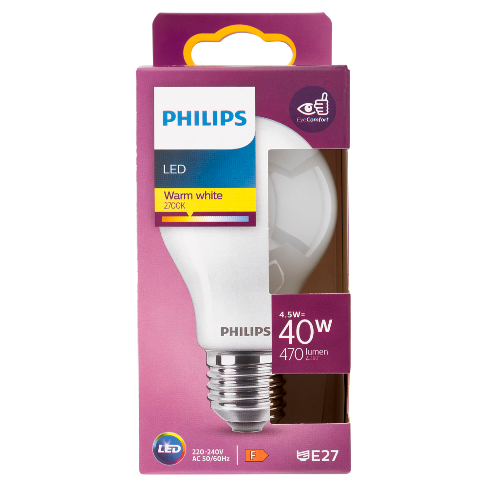 Philips Led goccia vetro 40W E27 2700K