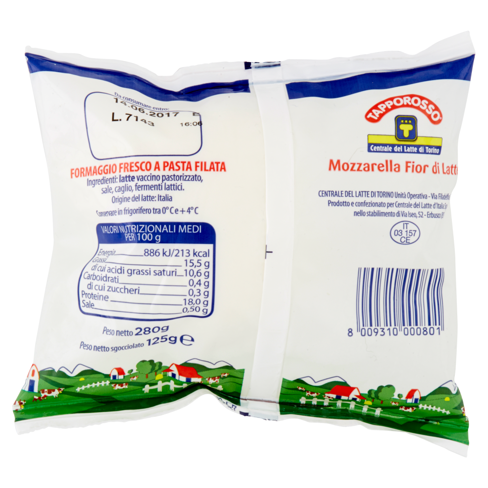 Centrale del Latte di Torino Tapporosso Mozzarella Fior di Latte 125 g