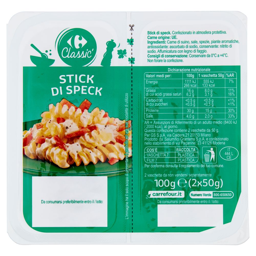Carrefour Classic Stick di Speck 2 x 50 g