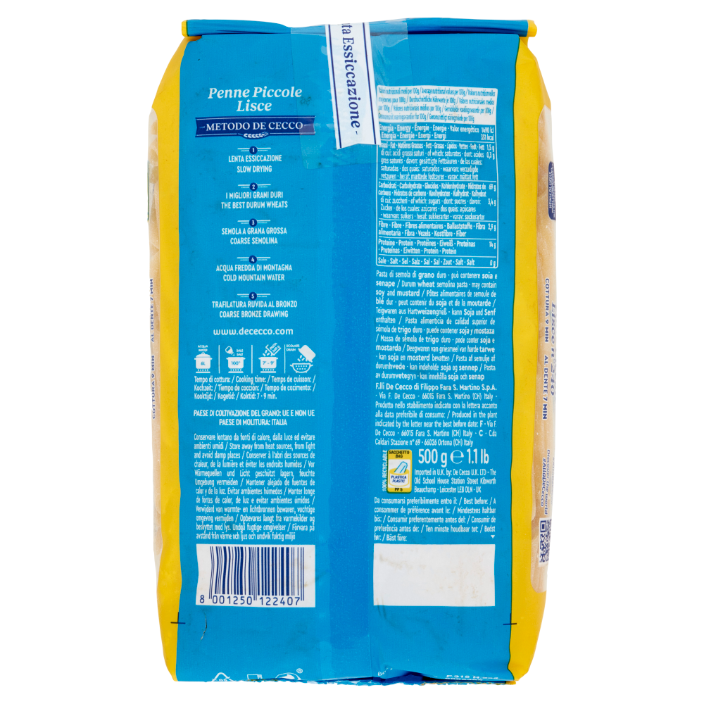 De Cecco Penne Piccole Lisce n&deg; 240 500 g