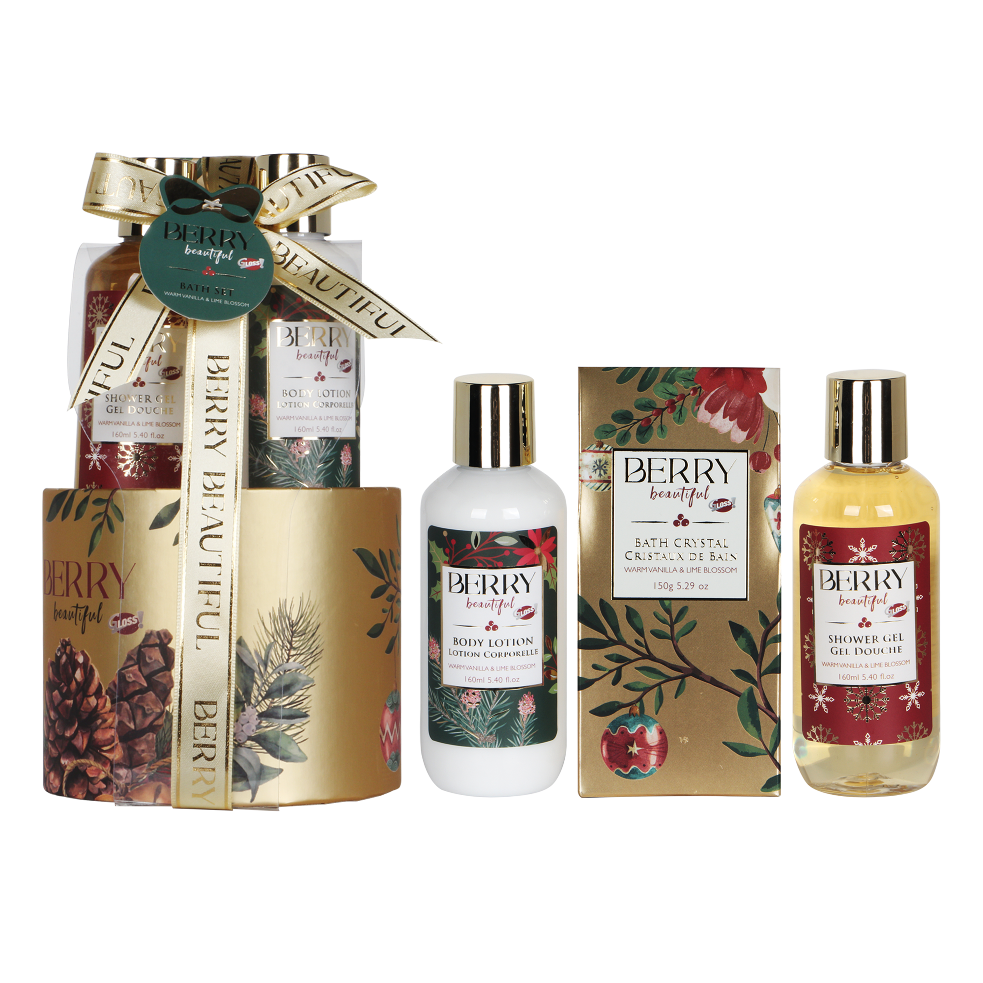 Round Jar Bath Set Berry Beautiful