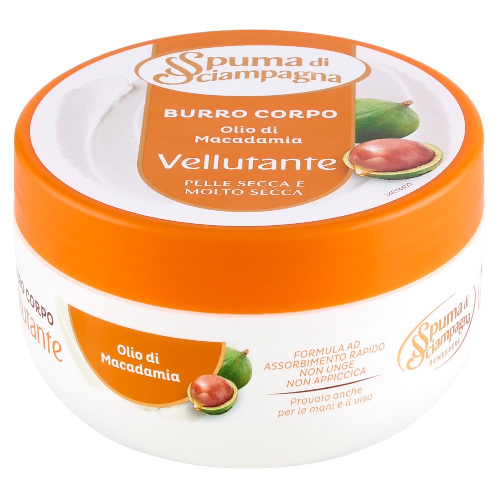 Spuma di Sciampagna Benessere Burro Corpo Vellutante Olio di Macadamia 200 ml