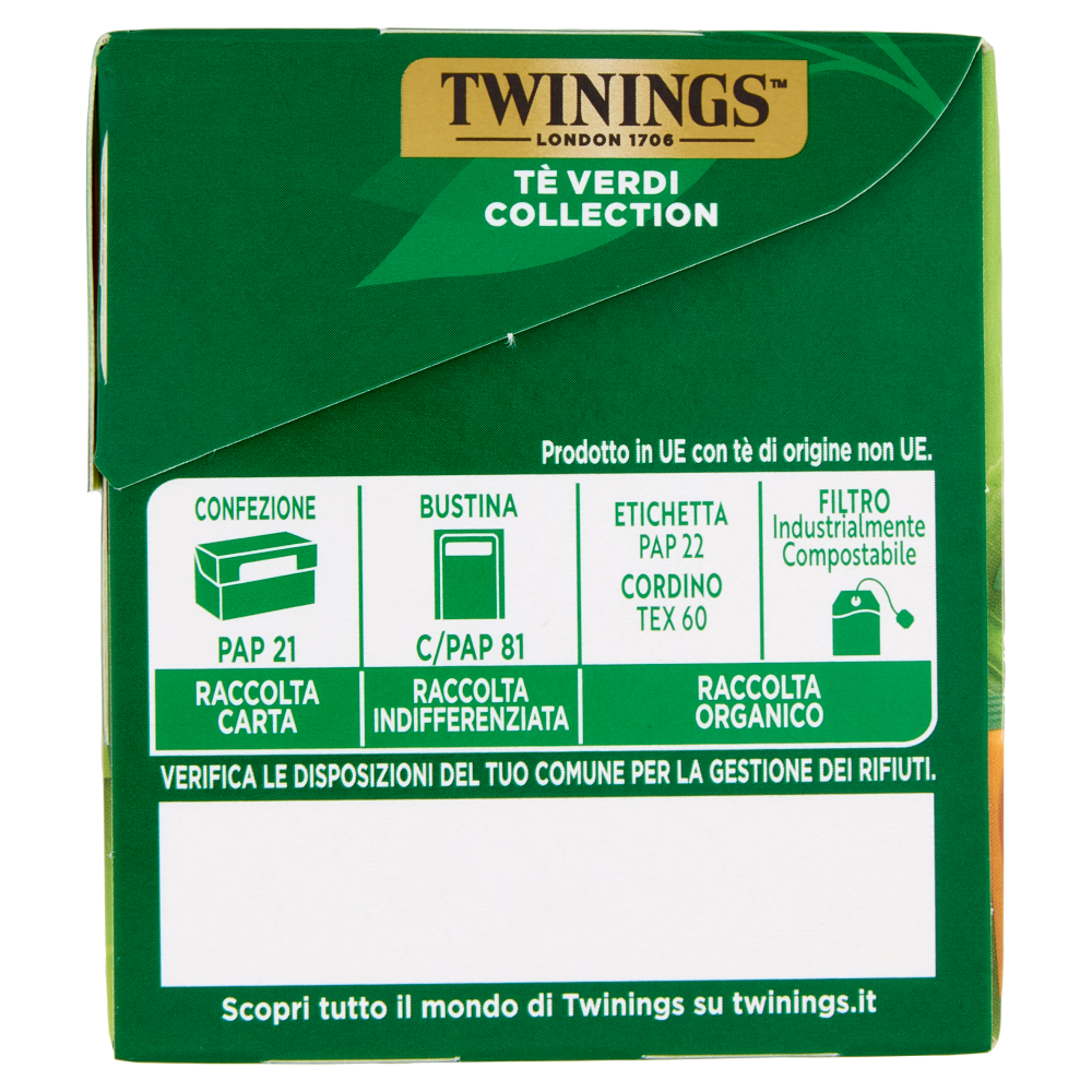 Twinings Tè Verdi Collection Confezione con 5 diversi tè verdi aromatizzati 20 filtri The 40 g
