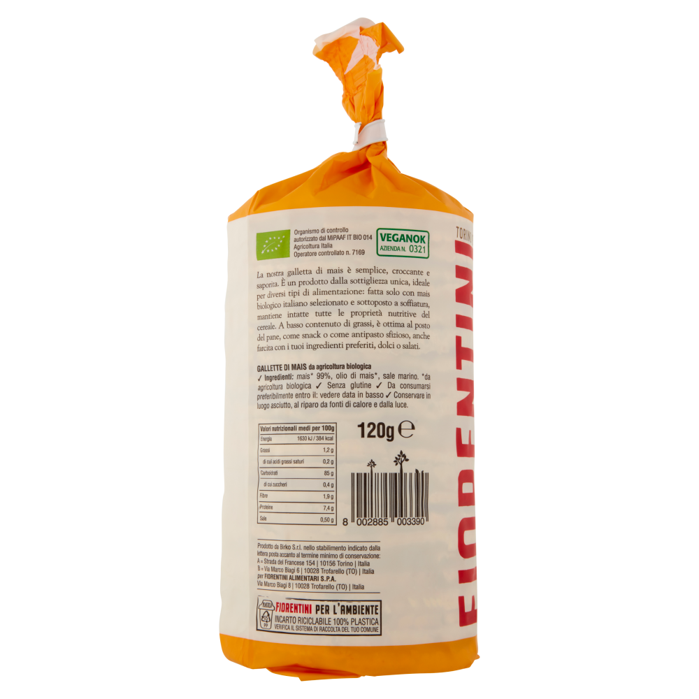 Fiorentini le Originali Gallette Bio di Mais 120 g