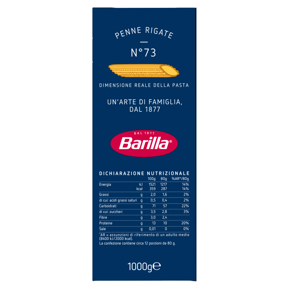 Barilla Pasta Penne Rigate n.73 1Kg