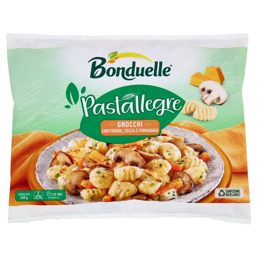 Bonduelle Pastallegre Gnocchi con Funghi, Zucca e Formaggio Surgelato 550 g