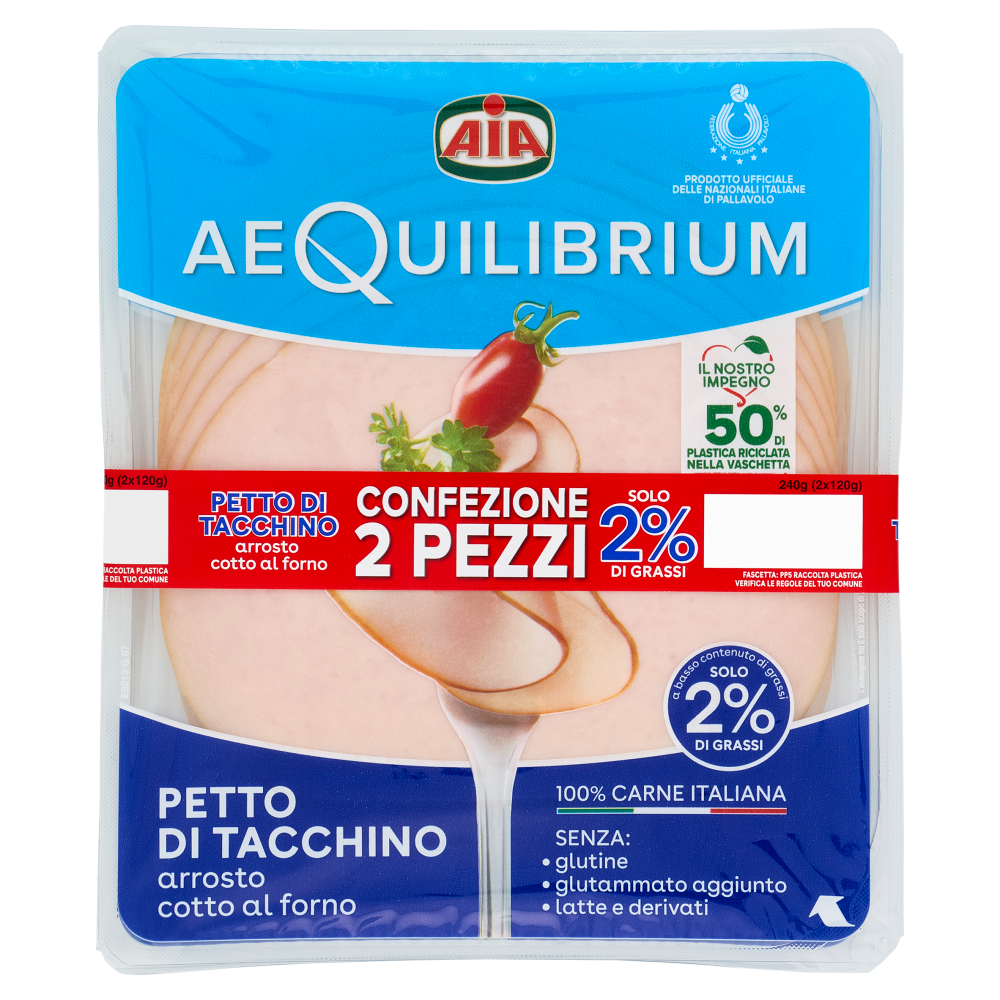  Aia aeQuilibrium Petto di Tacchino arrosto cotto al forno 2 x 120 g