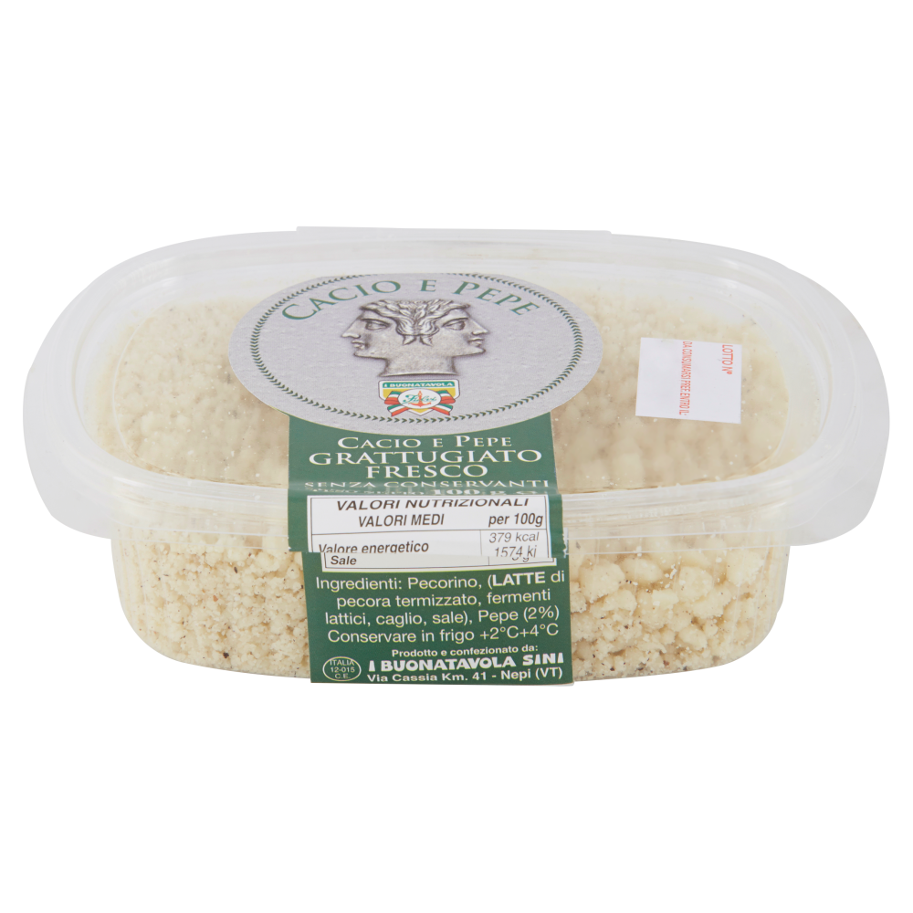 I Buonatavola Cacio e Pepe Grattugiato Fresco 100 g