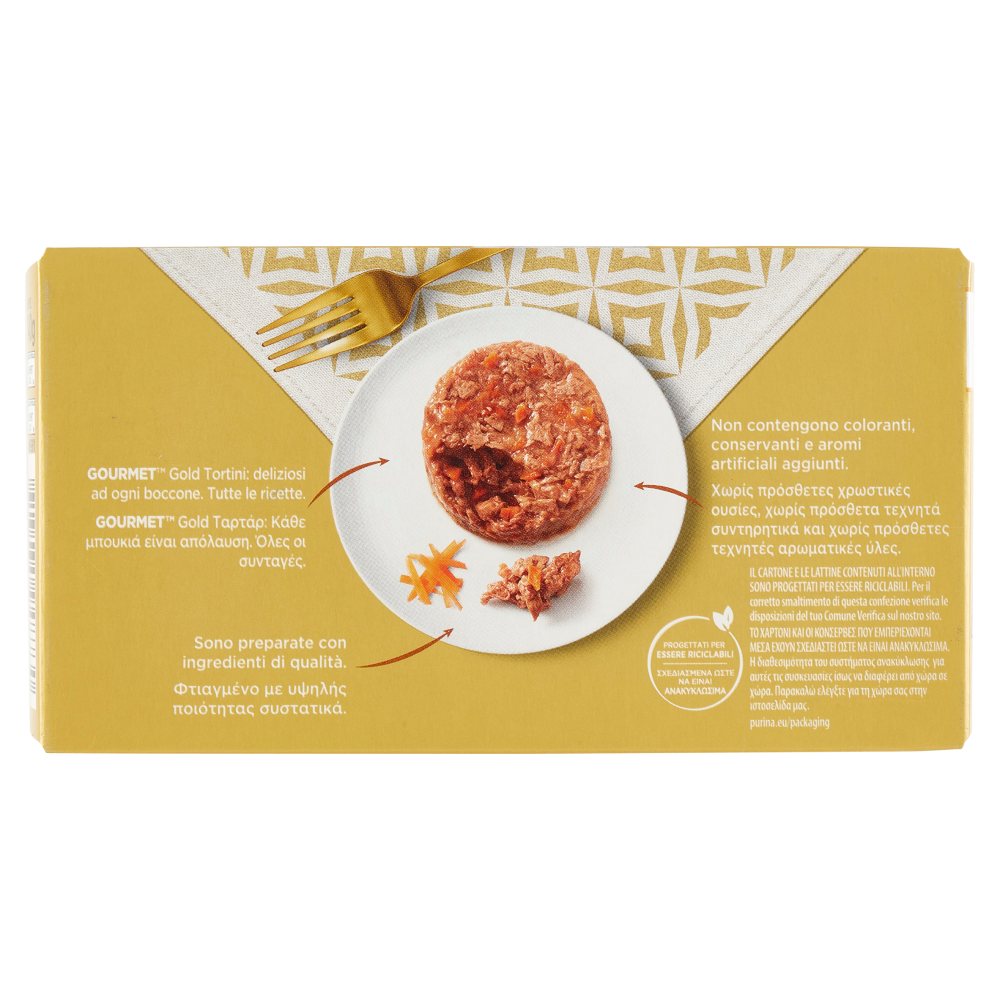 PURINA GOURMET Gold Tortini Pollo & Carote / Manzo & Pomodori 4 x 85 g