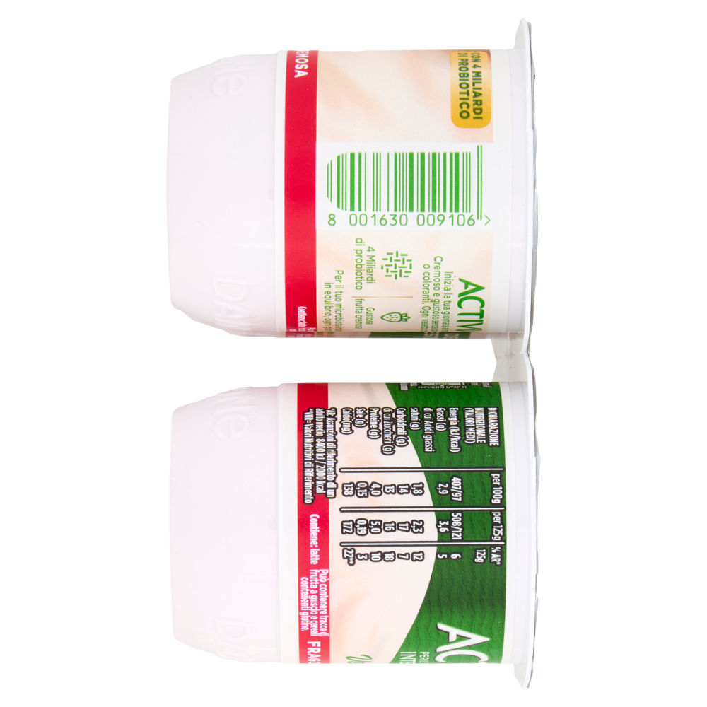 ACTIVIA Yogurt con Probiotico Bifidus, vellutato alla Fragola, 4x125g