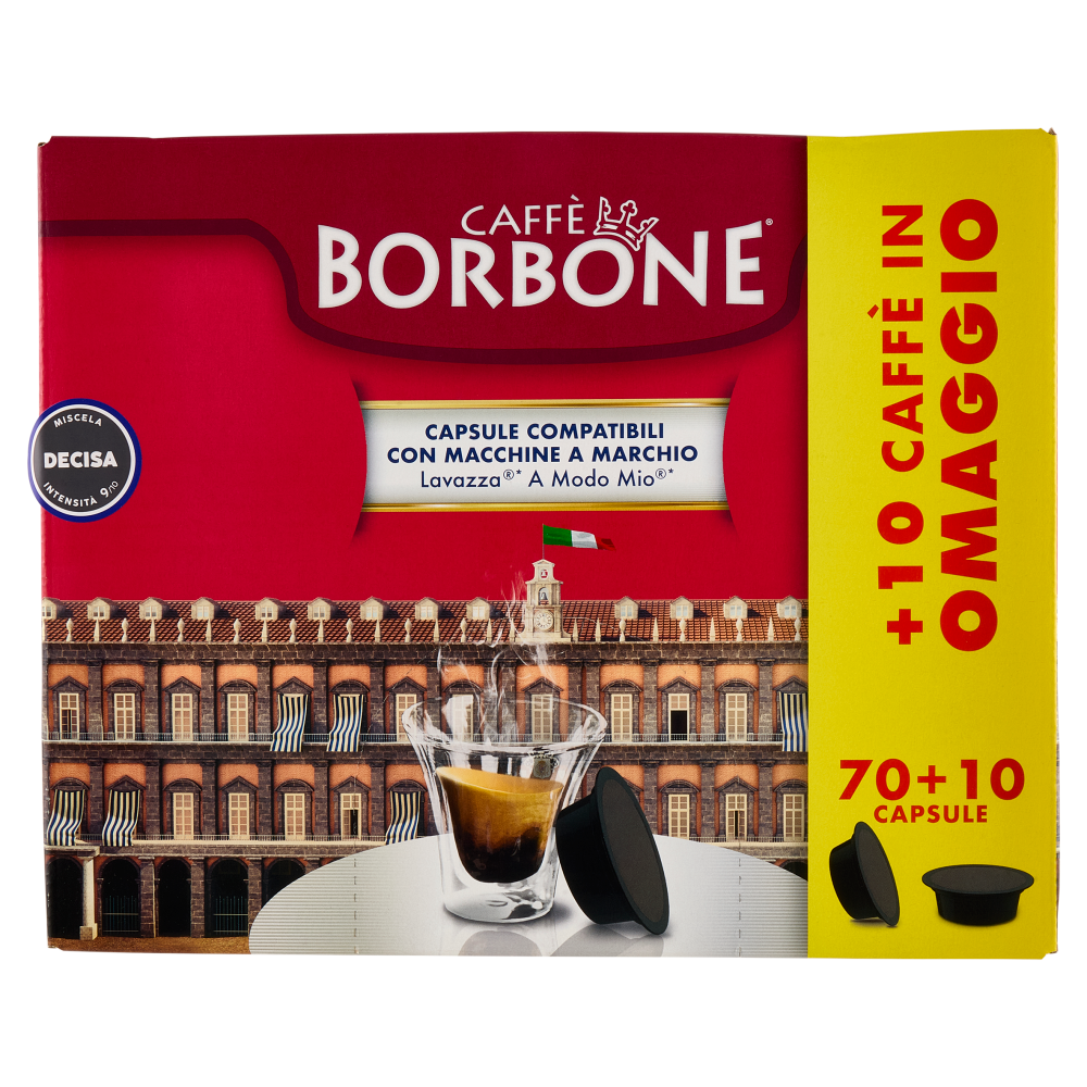 Caff&egrave; Borbone Miscela Decisa Capsule Compatibili Lavazza* A Modo Mio* 80 x 7,2 g