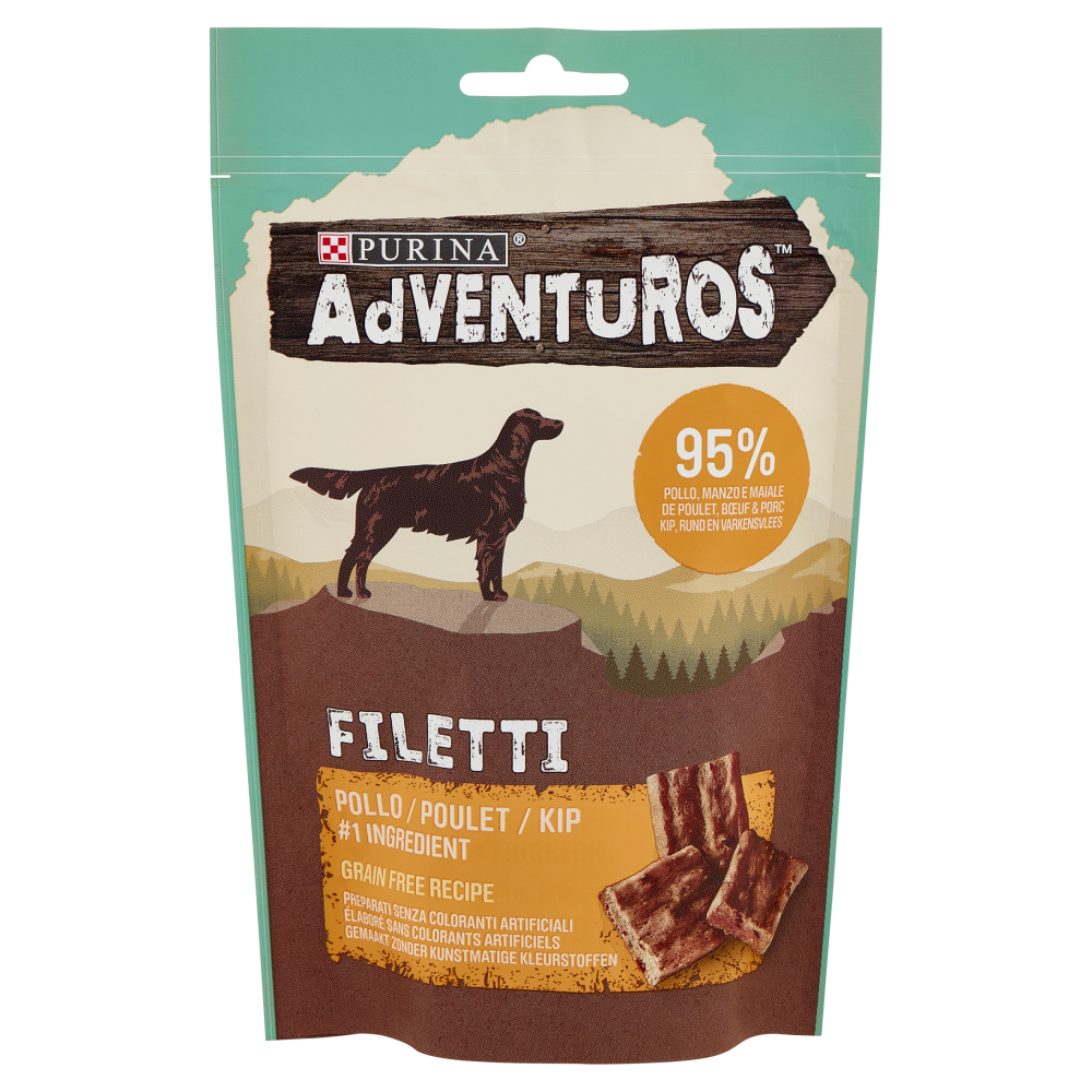 PURINA ADVENTUROS Filetti Pollo, Manzo e Maiale 70 g