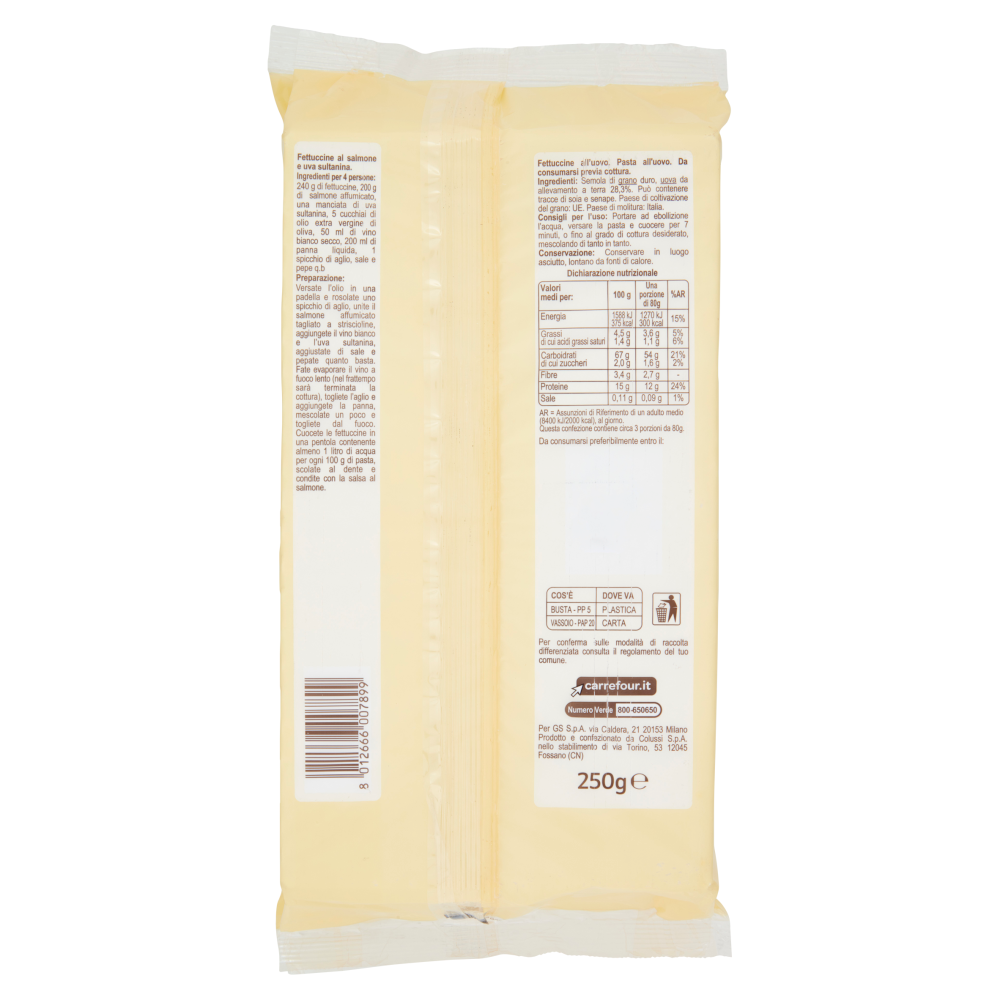 Carrefour Original N° 225 Fettuccine all'Uovo 250 g
