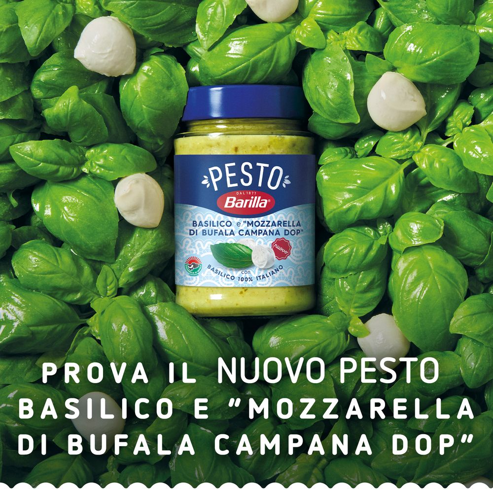 Barilla Pesto Basilico e Mozzarella di Bufala Campana DOP Condimento e Sugo per Pasta 190g