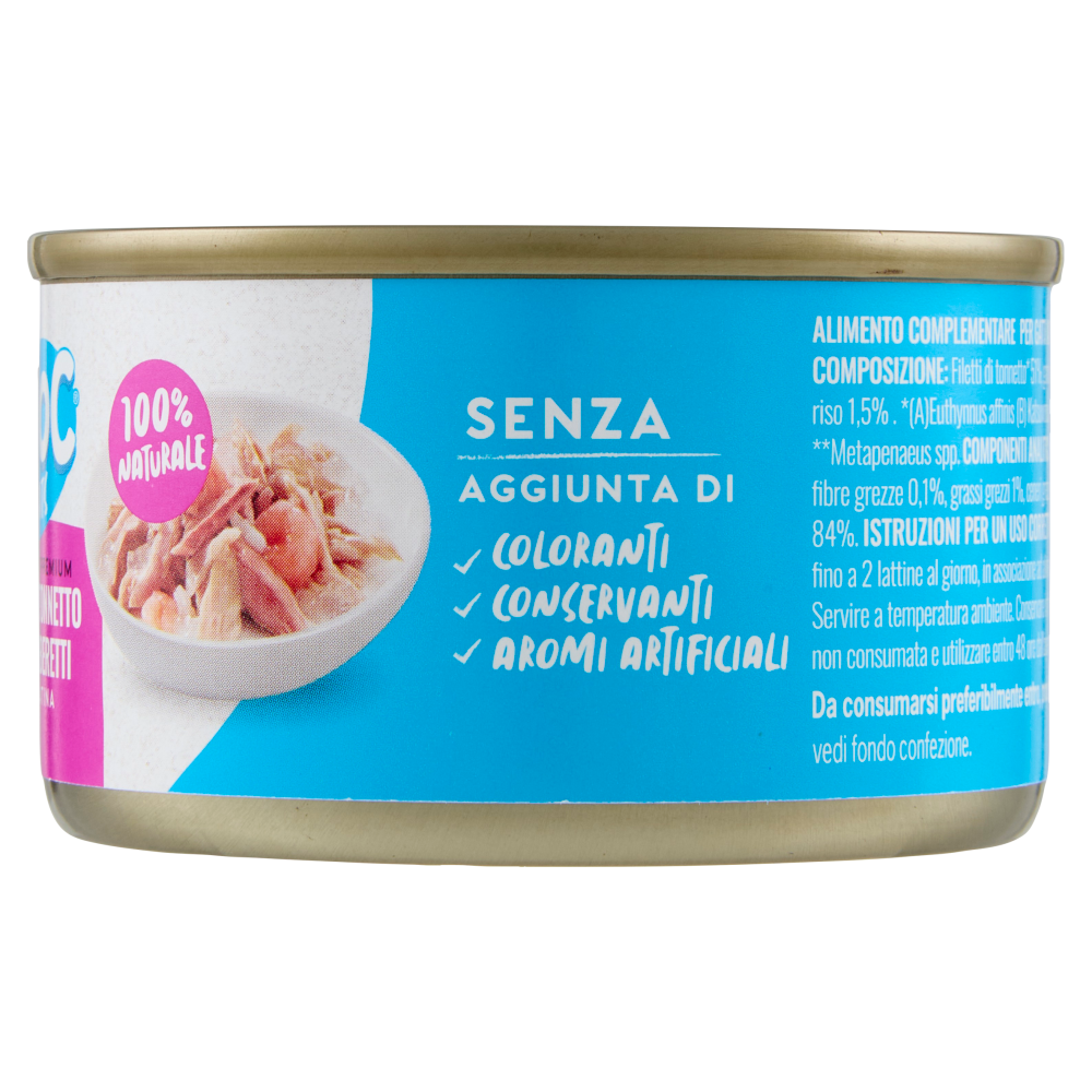 ADoC For Cats Naturally Premium Filetti di Tonnetto con Gamberetti in Gelatina 85 g