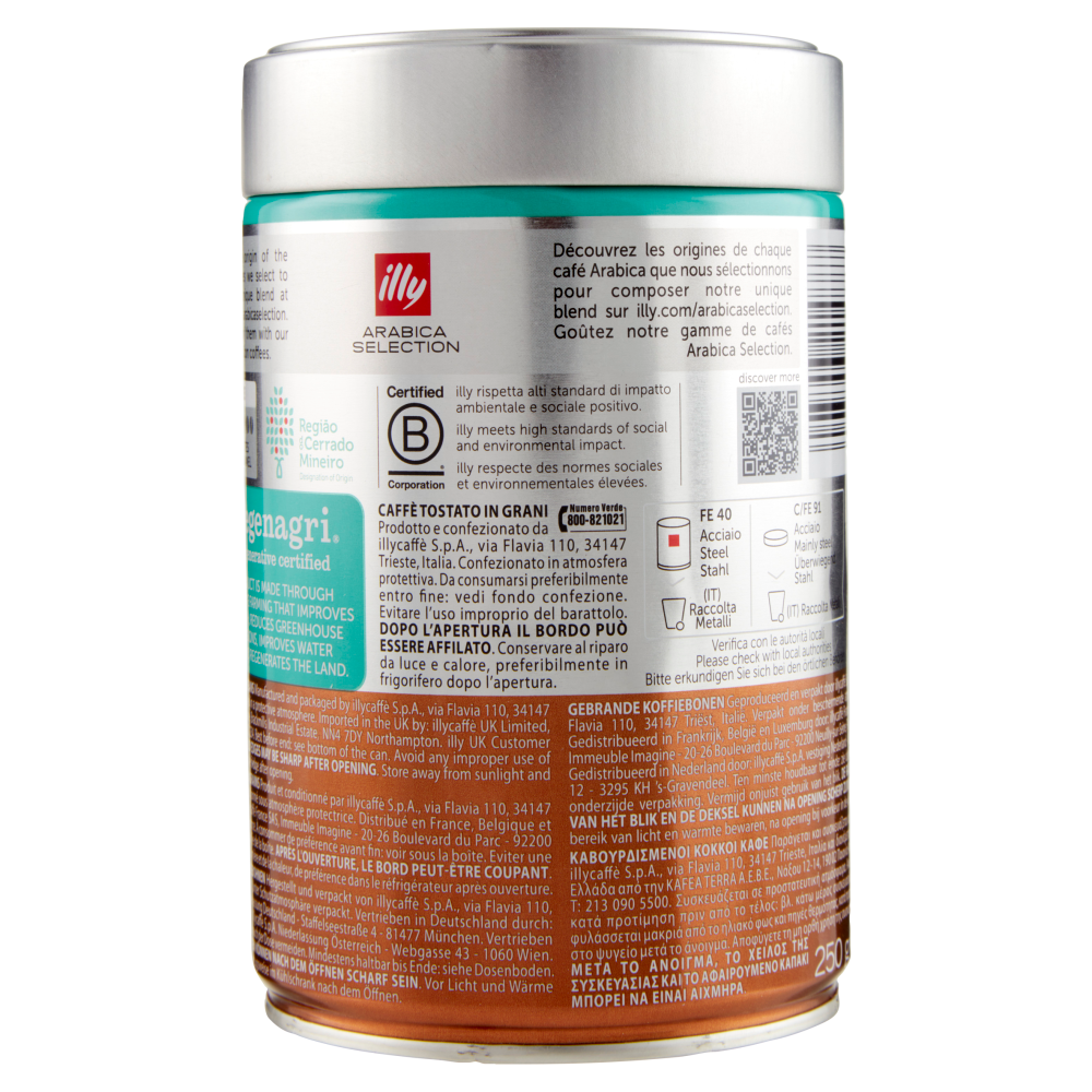 illy Arabica Selection Brasile Cerrado Miniero Coffee Beans 250 g