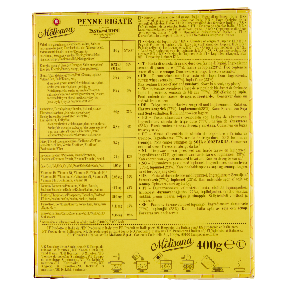 La Molisana Penne Rigate con Farina di Lupini  400 g