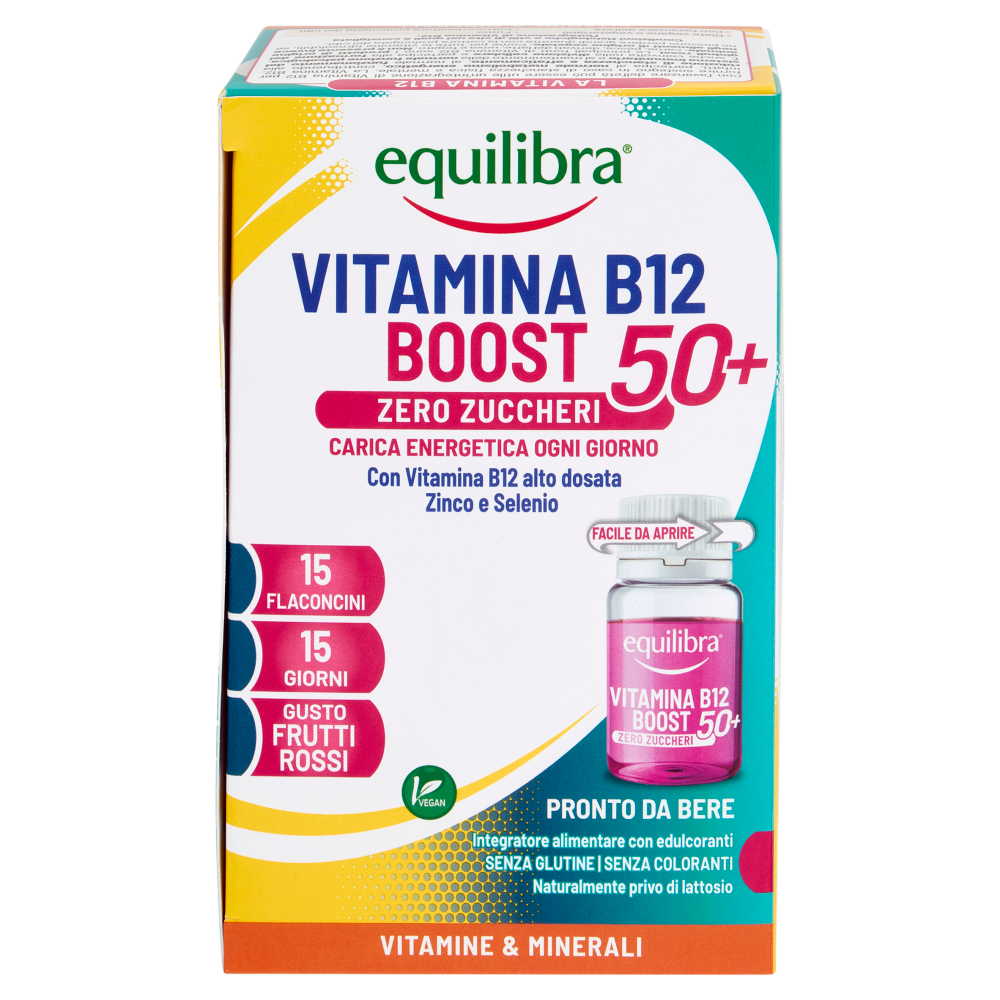 equilibra Vitamina B12 Boost 50+ Zero Zuccheri 15 Flaconcini 150 ml