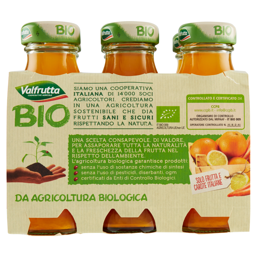 Valfrutta Bio Arancia Carota Limone 6 x 125 ml