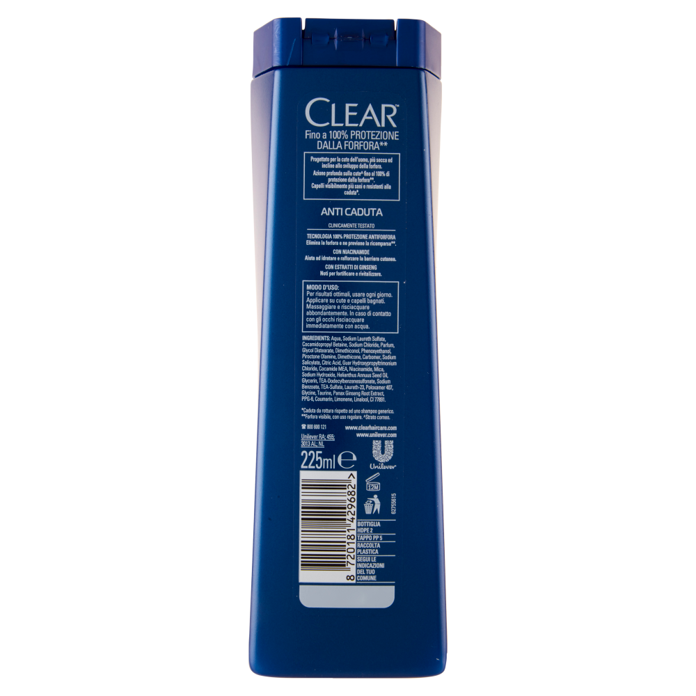 Clear Men Shampoo Antiforfora Anti Caduta 225 ml