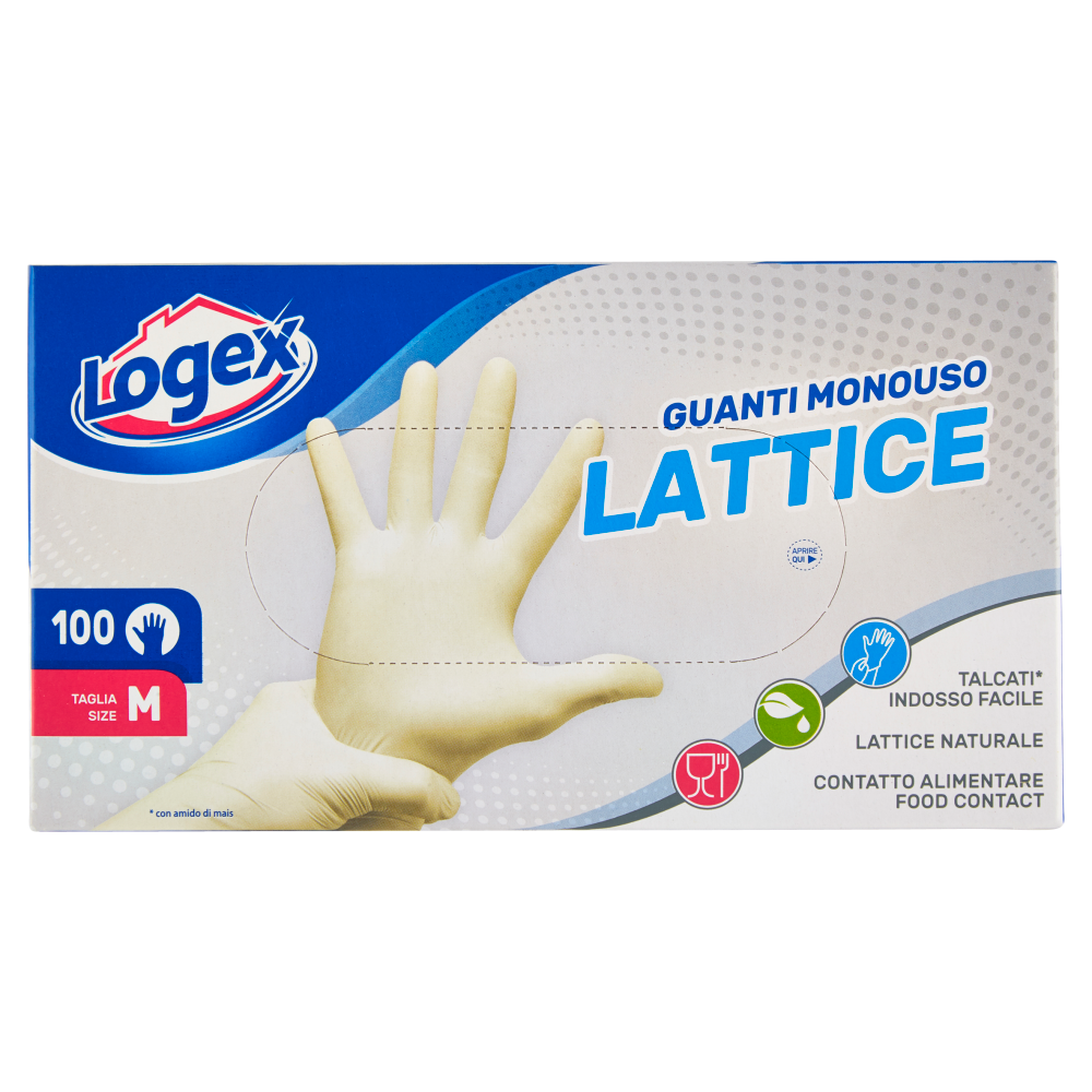 Logex Guanti Monouso Lattice Taglia M 100 pz