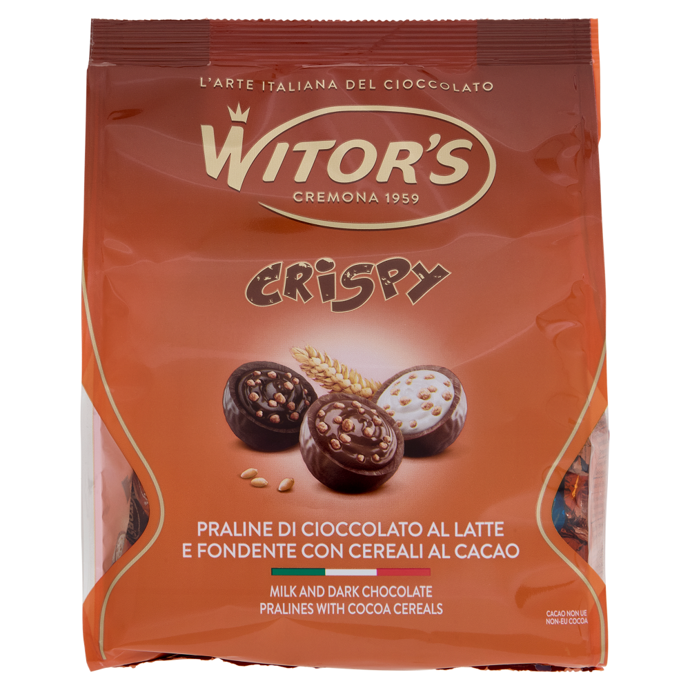 Witor's Crispy Praline di Cioccolato al Latte e Fondente con Cereali al Cacao 350 g
