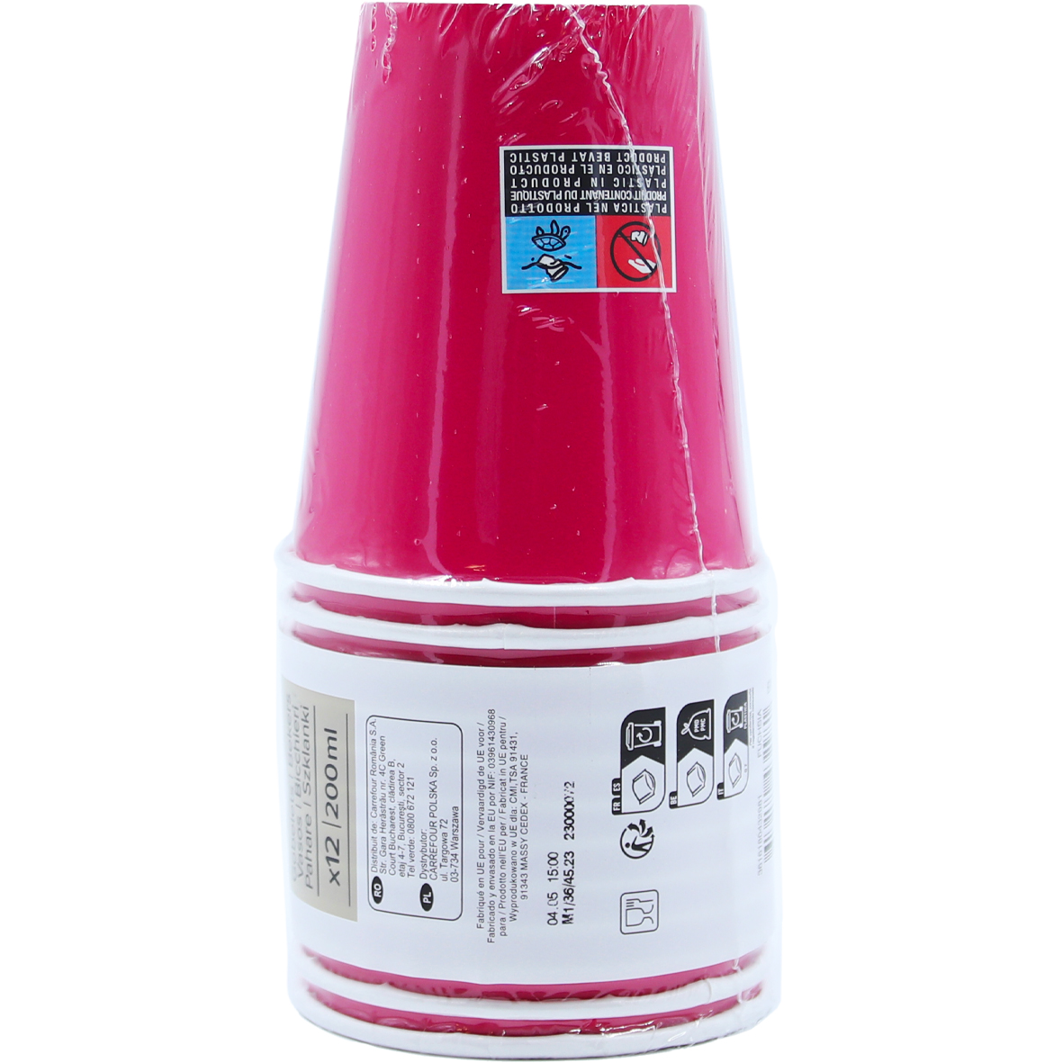 12 bicchieri fucsia carta 20cl Carrefour