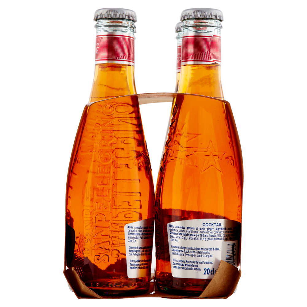 SANPELLEGRINO Bibite Gassate, COCKTAIL 20 cl x 4 (Vetro)