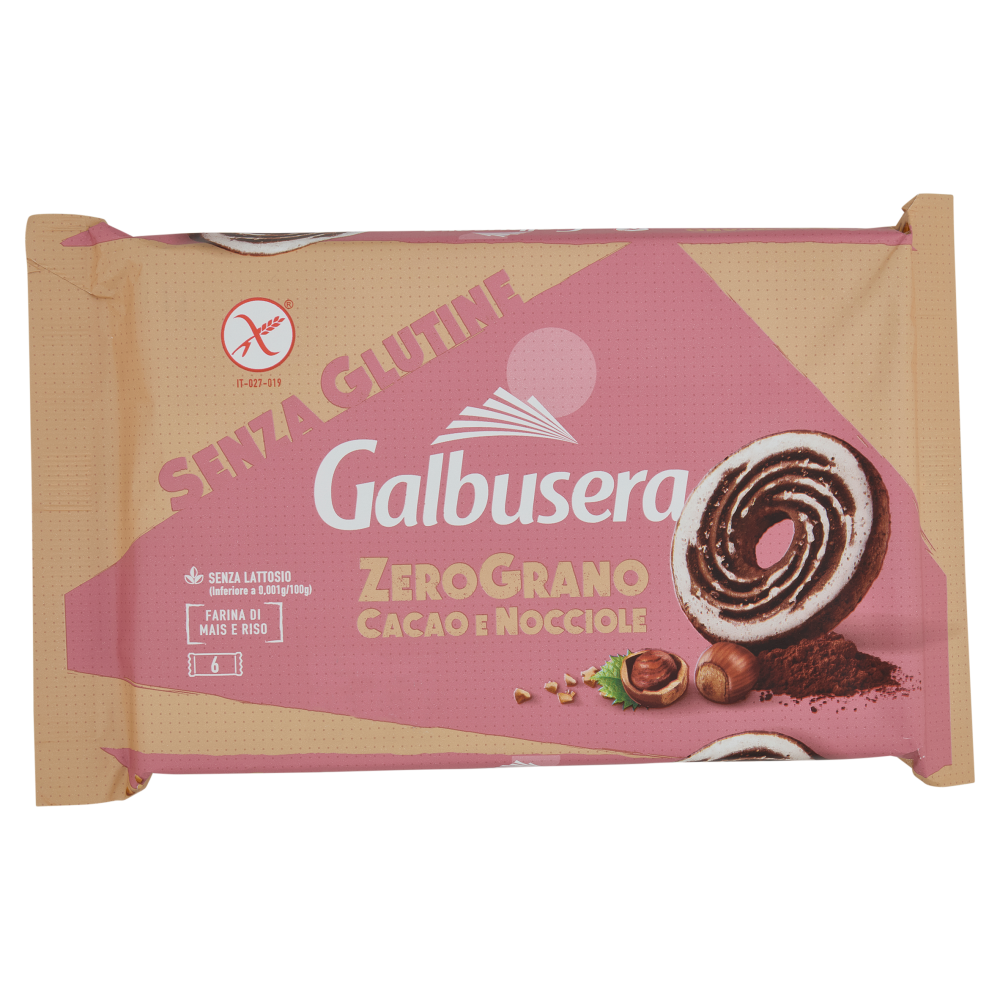 Galbusera ZeroGrano Cacao e Nocciole Senza Glutine 220 g (6 monoporzioni)