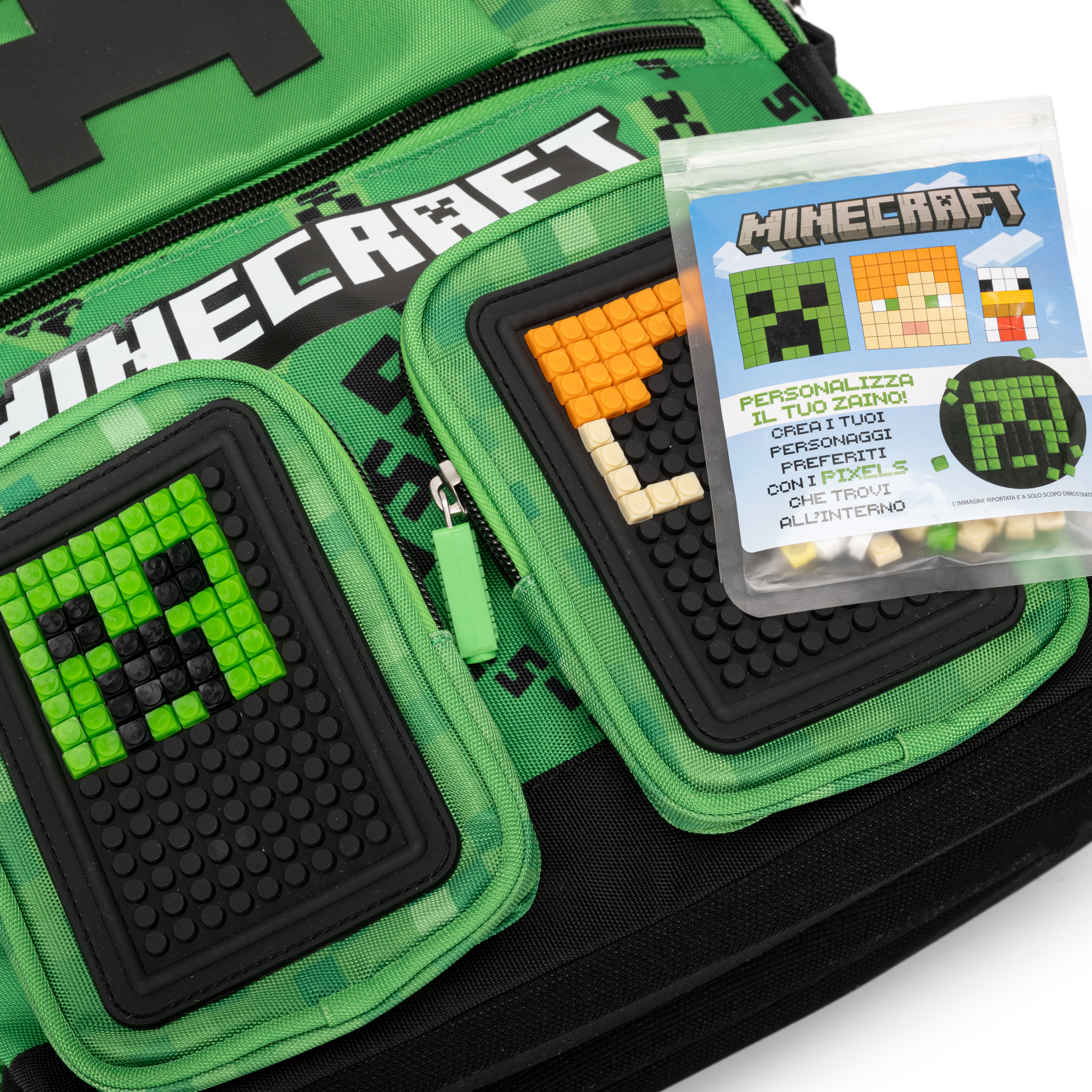 Carrefour 8058263203722 zaino Zaino scolastico Nero, Verde