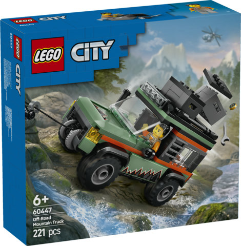 LEGO City 60447 Fuoristrada di Montagna 4x4 - Jeep Giocattolo da Costruire, Giochi per Bambini 6+ con 1 Minifigure e Accessori