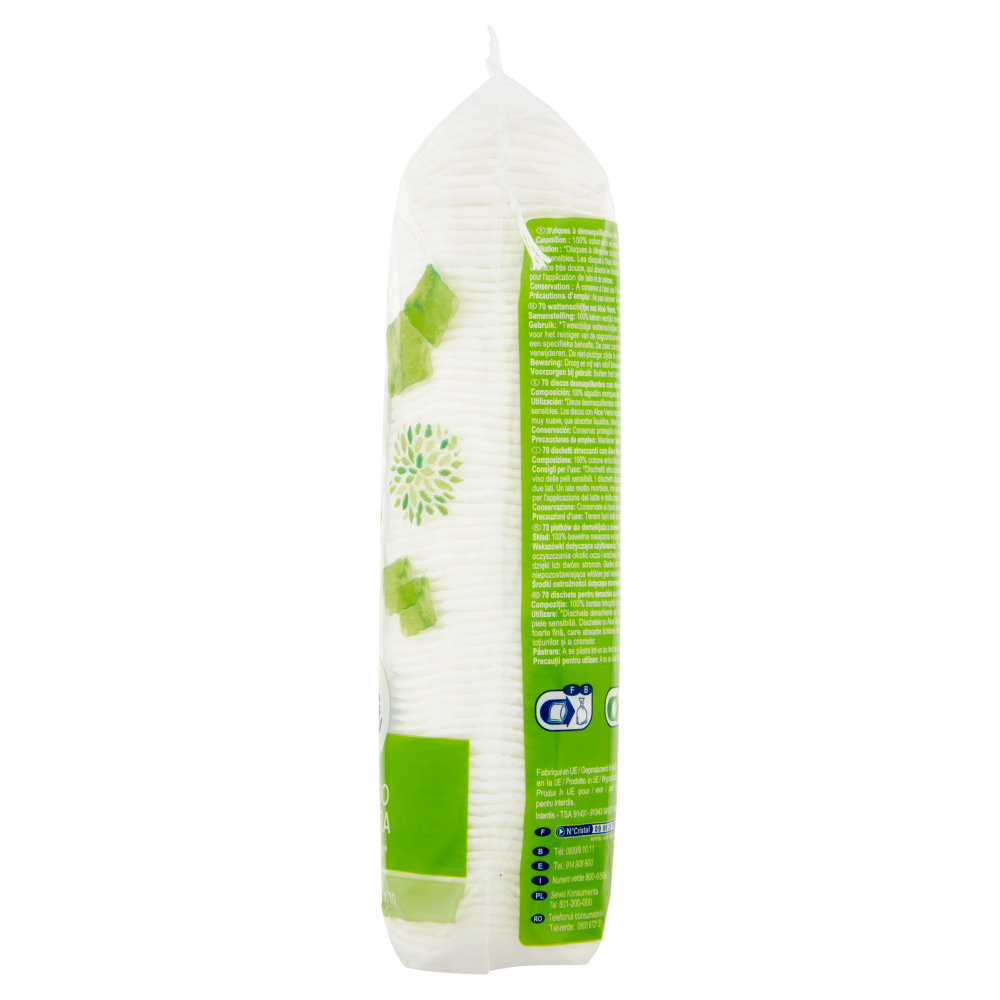Carrefour Soft Disc* Duo Aloe Vera 100% Cotton** 70 pz