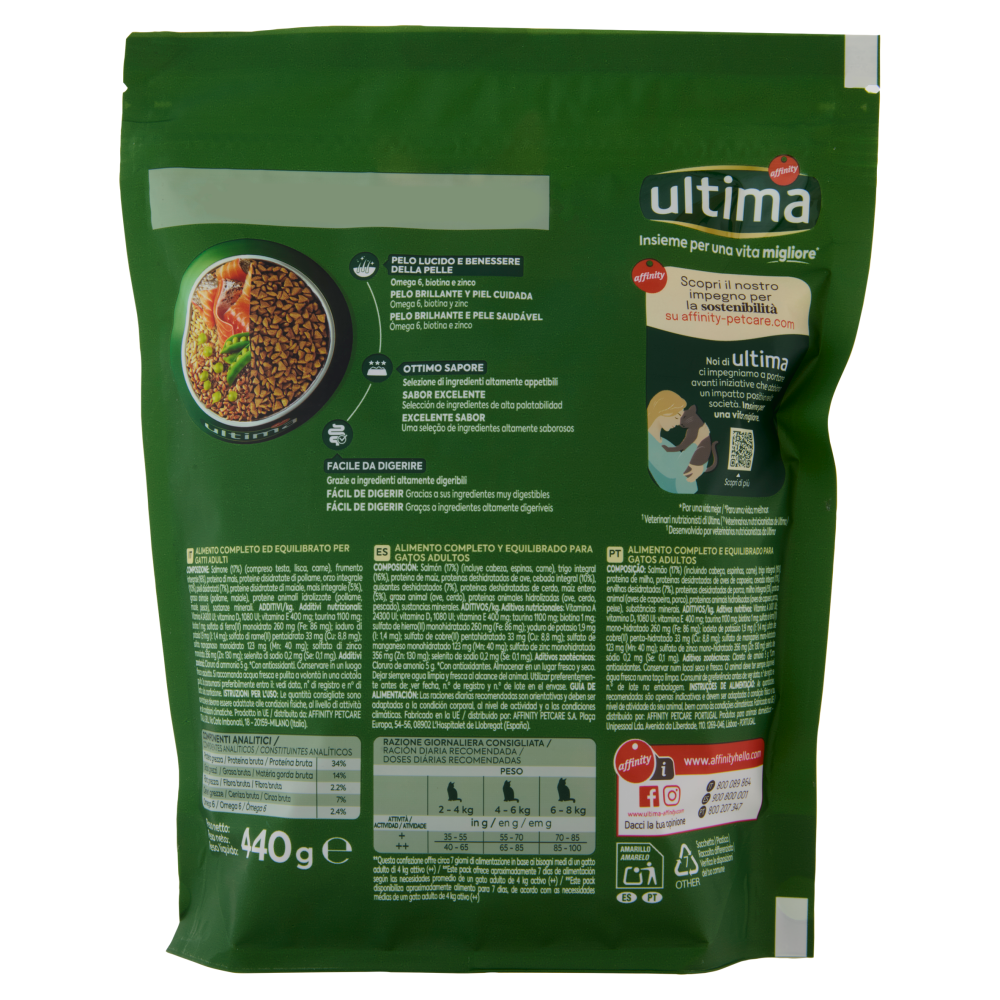 ultima Cat Adulto 1-10 Anni con Salmone 440 g