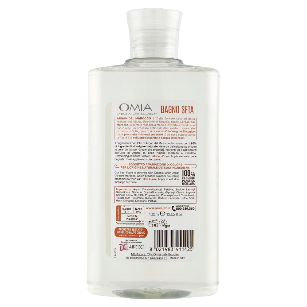 Omia Laboratori Ecobio Bagno Seta argan del Marocco Nutriente 400 ml