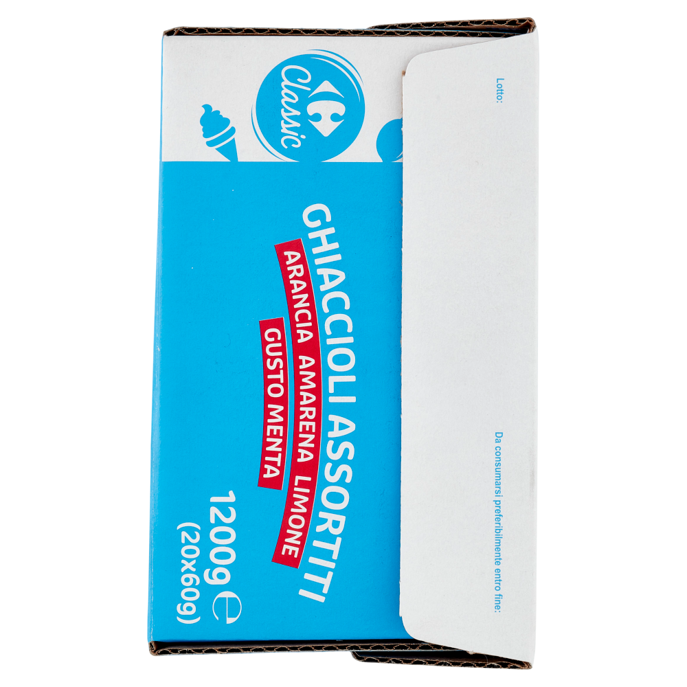 Carrefour Classic Ghiaccioli Assortiti Arancia, Amarena, Limone, Gusto Menta 20 x 60 g