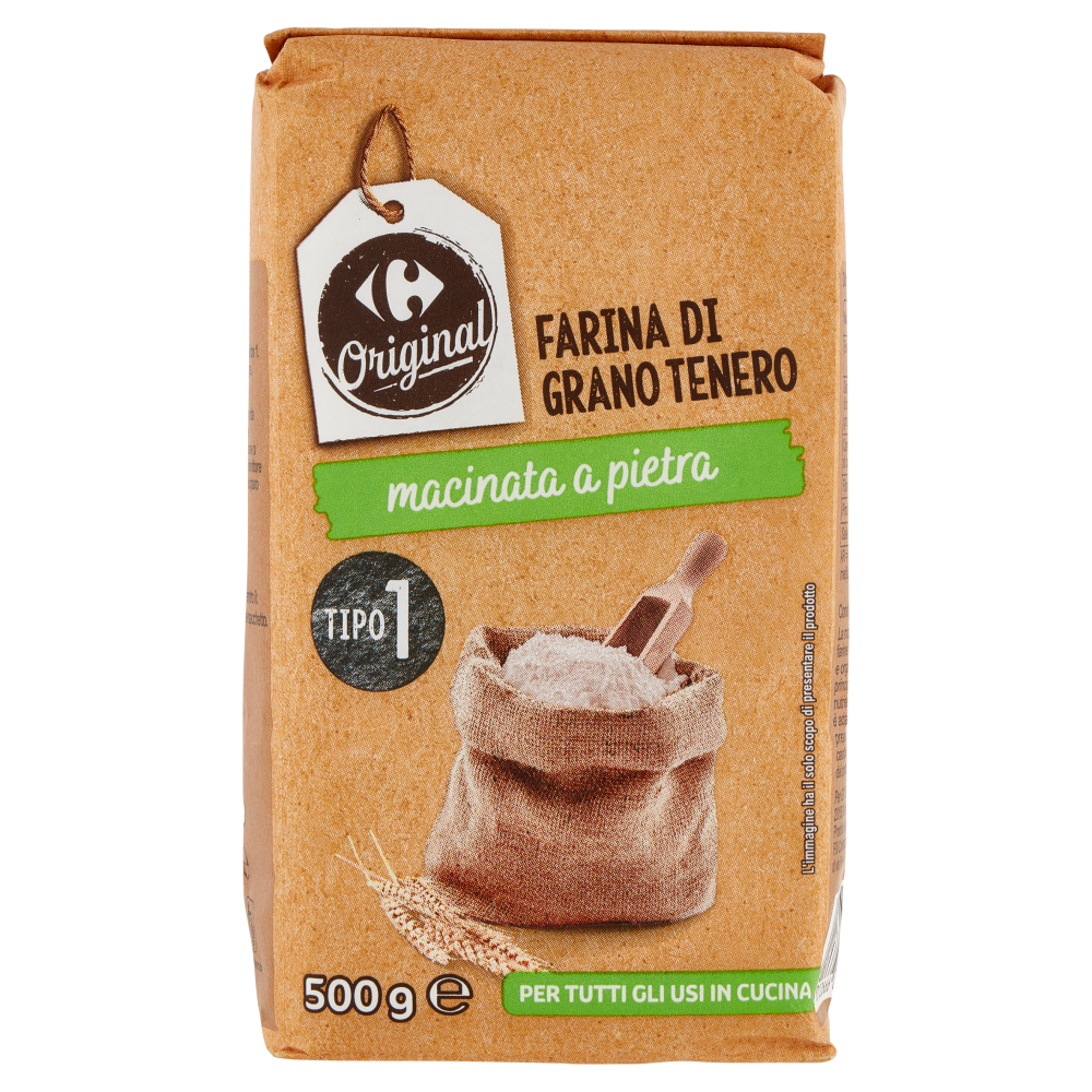 Carrefour Original Farina di Grano Tenero Tipo 1 macinata a pietra 500 g