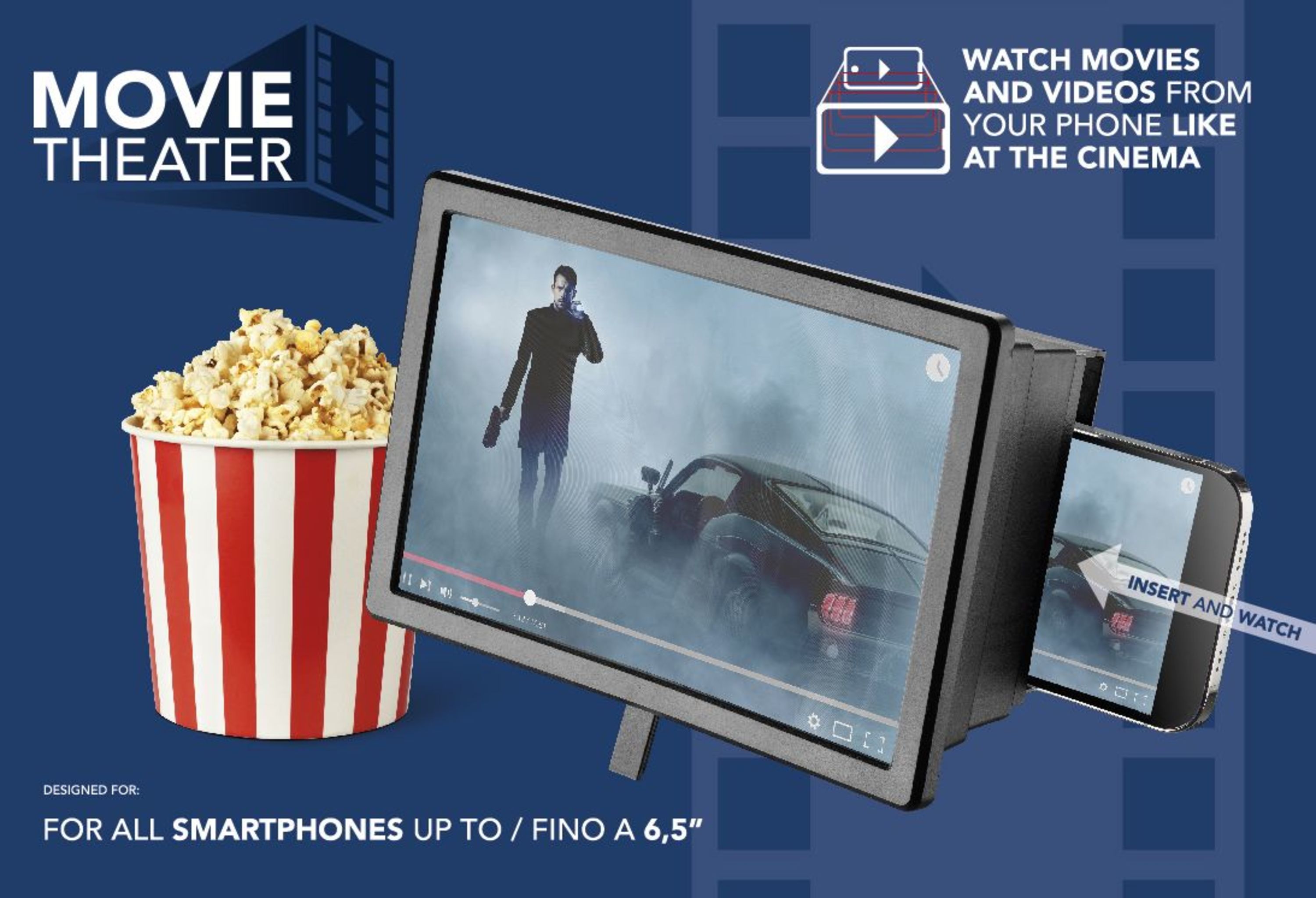 Tech Pop Movie Theater - Universale Amplificatore video per smartphone