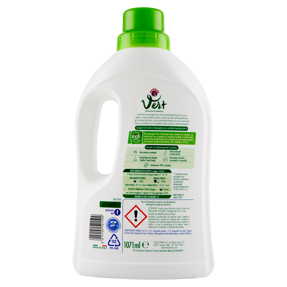Vert di Chanteclair Lavatrice Igienizzante con Bicarbonato 1071 ml