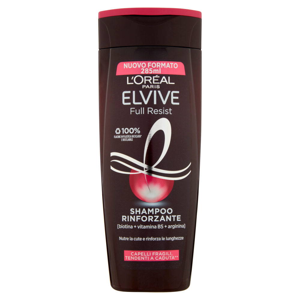 L'Oréal Paris Shampoo Elvive Full Resist, Per Capelli Danneggiati, 285