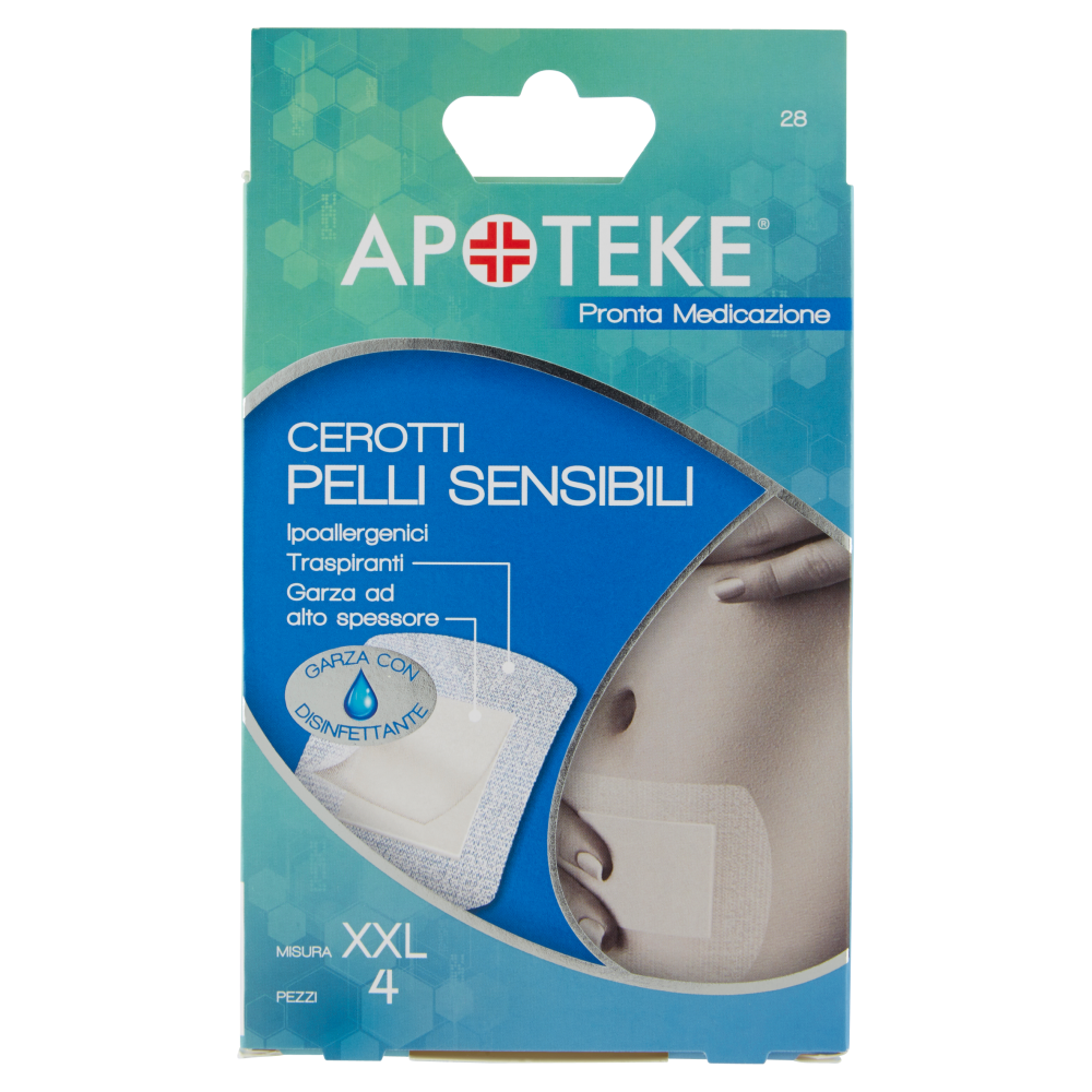 Apoteke Pronta Medicazione Cerotti Pelli Sensibili Misura XXL 4 pz