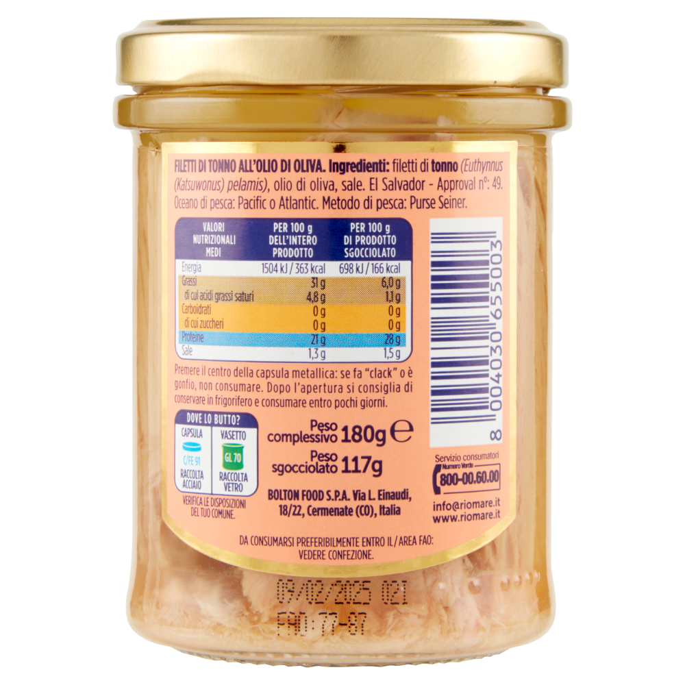 Rio mare Filetti di Tonno all'Olio di Oliva 180 g
