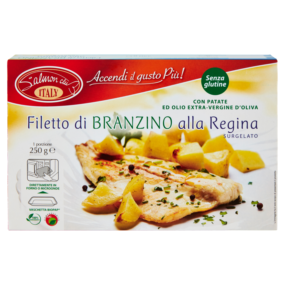 Salmon club Accendi il gusto Pi&ugrave;! Filetto di Branzino alla Regina Surgelato 250 g