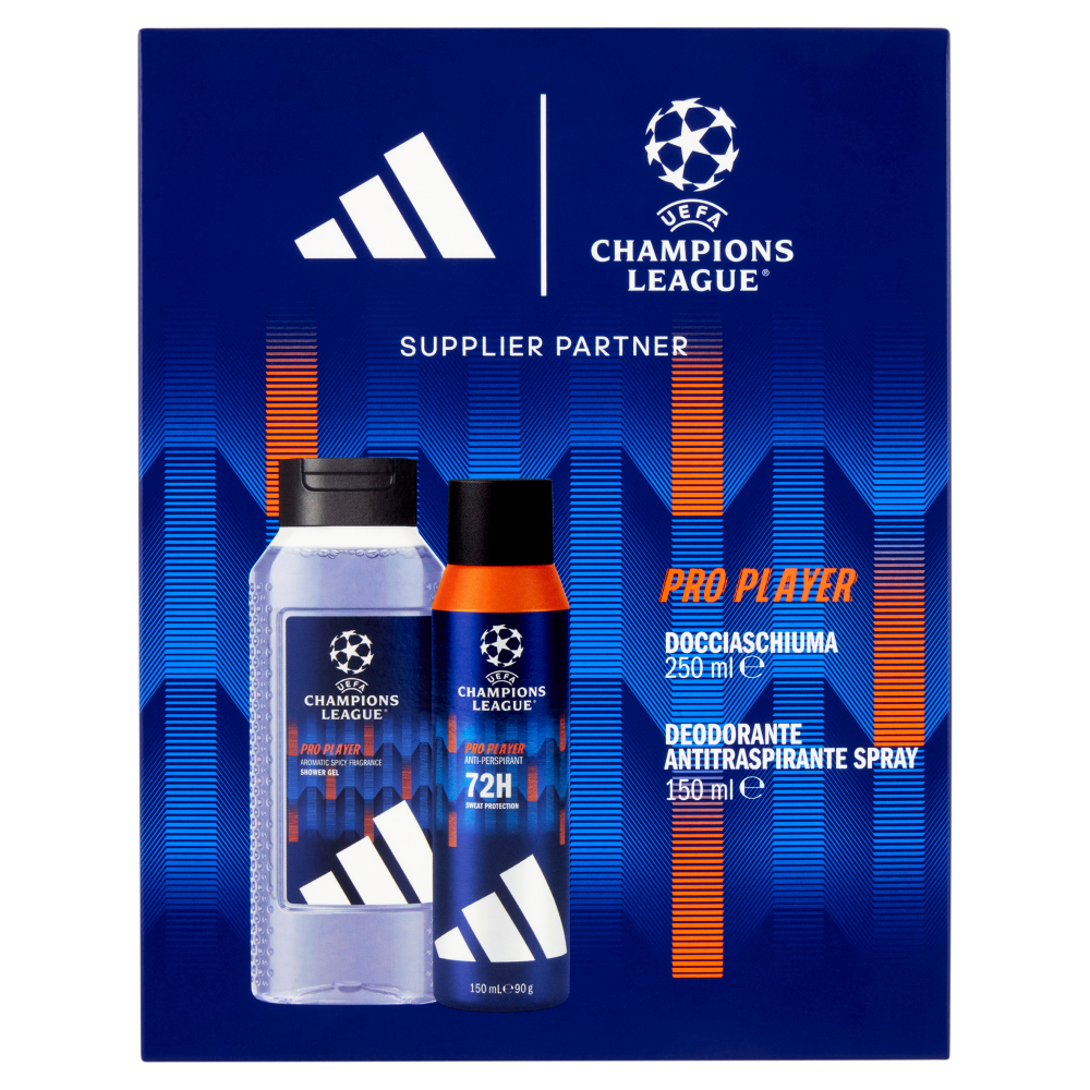 adidas Xmas25 Maschile Deo Antitraspirante 150 ml + Shower Gel 250 ml UEFA 12 