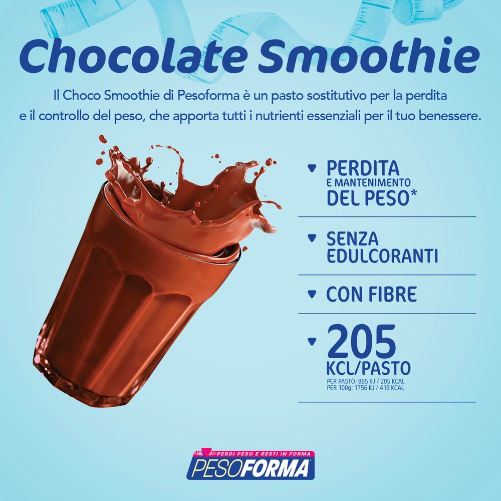Pesoforma Pasto Sostitutivo Choco Smoothie, 16 pasti, 436g