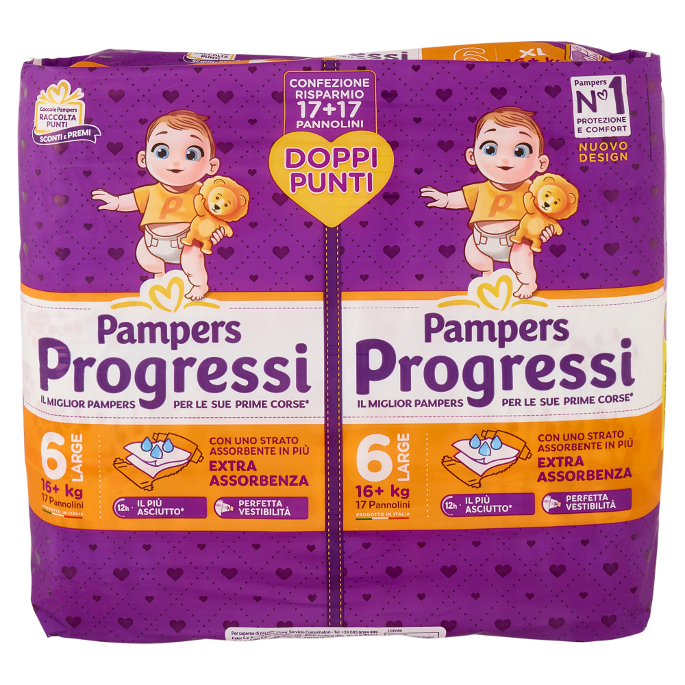 Pampers Progressi Large 17 + 17 pz