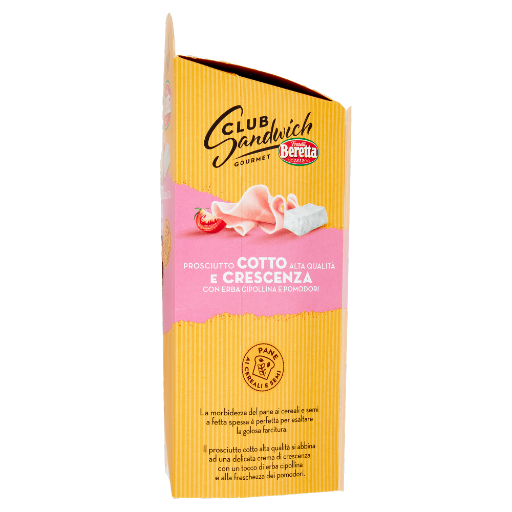 Fratelli Beretta Club Sandwich Gourmet Prosciutto Cotto Alta Qualità e Crescenza 160 g