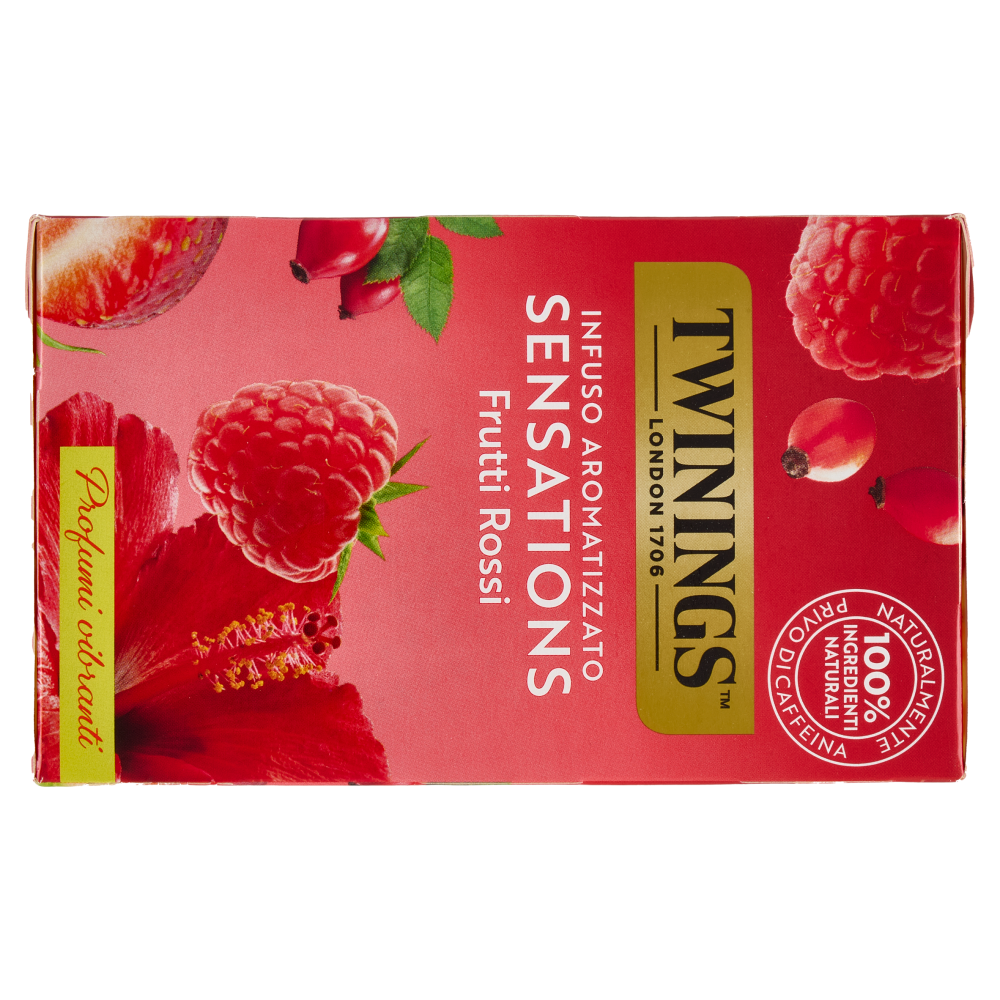 Twinings Frutti Rossi Infuso Sensations alla fragola, lampone, ibisco e rosa canina 20 filtri 40 