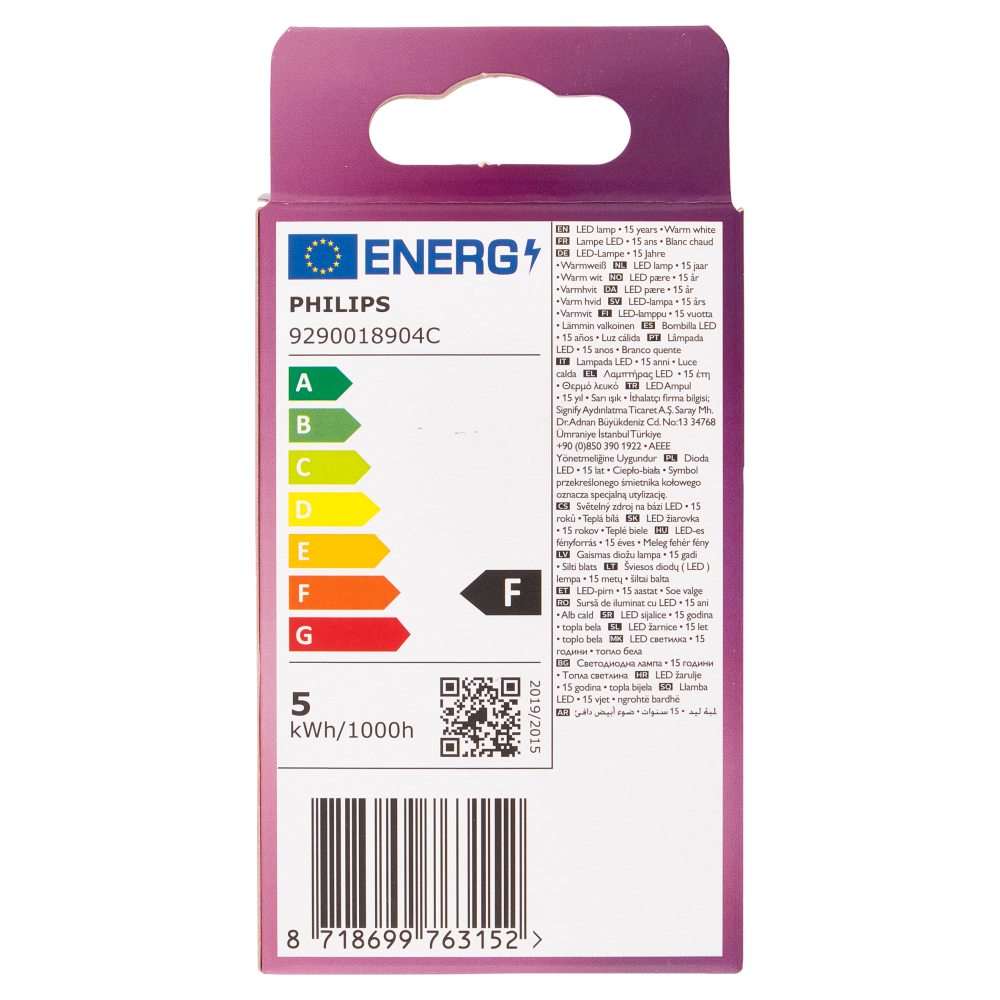 Philips Led sfera filamento 40W E14 2700K