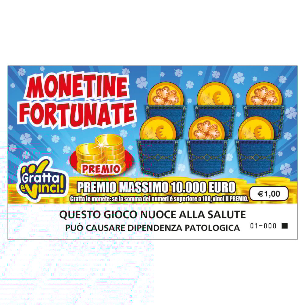 Biglietto Lotteria Istantanea Monetine Fortunate 1€